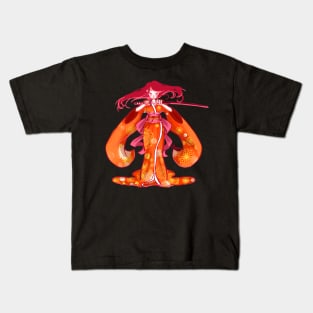 Geisha in orange kimono Kids T-Shirt